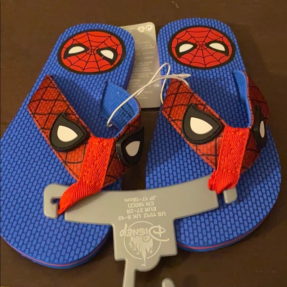 Cute Walk by Babyhug Disney Slip On Flip Flops with Spiderman Print - Light Blue main image 1